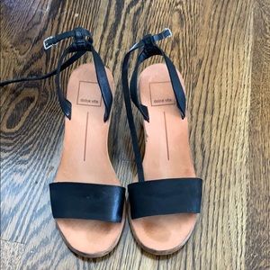 Dolce vita cork heel & black size 6
